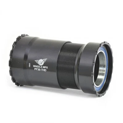 NEW Wheels Mfg PF30-THD-BB ABEC3 Threaded Bicycle Bottom Bracket Black - Image 1 of 4