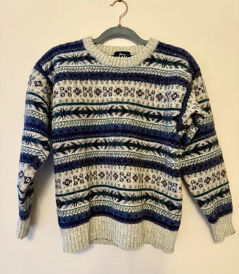 Vintage WOOLRICH Men’s Wool Blend Crew Neck Sweater Geometric Fair Isle Size S/M - Image 1 of 4