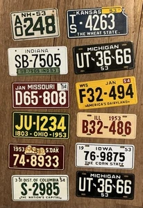 12 vintage bicycle license plates collection 1953, 1954 Excellent Condition! - Picture 1 of 1