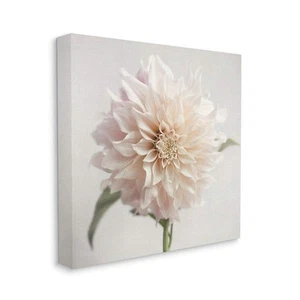 Floral Close Up Pink Dahlia Details Canvas Wall Art, 17x17, White - Picture 1 of 6