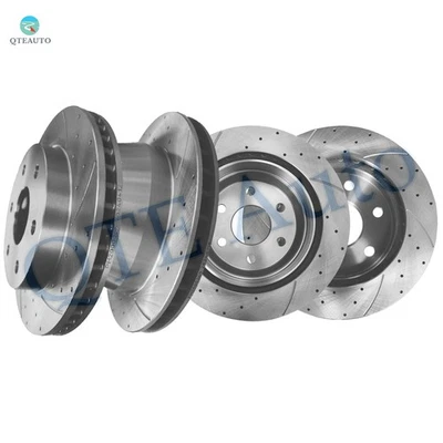 Set 4 Front-Rear Drilled Slotted Brake Disc Rotors For 2003-2008 GMC Savana 1500 - Image 1 of 4