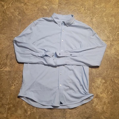 UNTUCKit Huber Button Down Shirt Mens Large L Blue Long Sleeve Business Casual  - Image 1 of 4