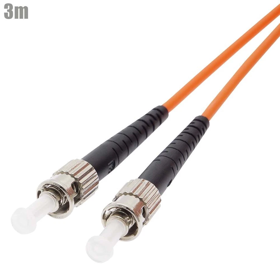 3M ST/UPC to ST/UPC Fiber Optic Multi Mode Simplex Optical Patch Cable Cord OFNR - Image 1 of 1