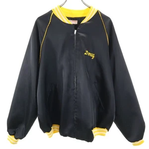 VECCHIO BLOUSON anni 70 80 ricamo schiena manica lunga serie nera uomo - Foto 1 di 9