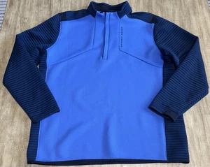 Under Armour Golf Daytona 1/4 Zip Pullover Men's 2XL Cold Gear Ribbed Blue - Picture 1 of 15