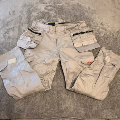 Blaklader 1653 FR Stretch Utility Pants Mens 36x32 Silver Cargo Work Pants - Image 1 of 4