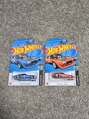 Pontiac Firebird 1970 Hot Wheels lote de 2 azul y naranja HW modificado Foto 1 de 4