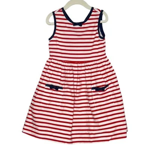 Florence Eiseman 5 Girls Red White Blue Striped Dress USA July 4 Patriotic - Picture 1 of 9