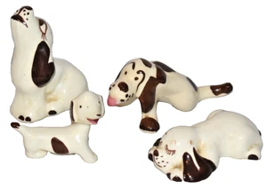 Lot Of 4 Vintage 1950's Rio Hondo California Pottery Hound Dog Figurines - Picture 1 of 3