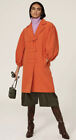 Toccin NY Sz XS Tabby Cocoon Jacket Orange Tailored Puff 3/4 Sleeves Feminine