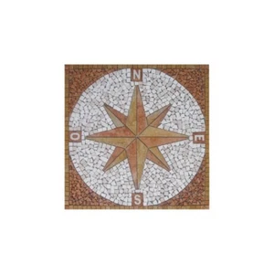 Rosoni rosone mosaico in marmo su rete per interni esterni 66x66 WIND ROSE GI... - Imagen 1 de 1