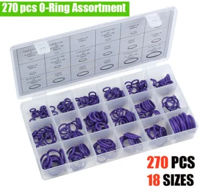 270 PCS O Rings Round Rubber Seal Universal Assortment Kit Plumbing Air Auto - Imagen 1 de 7