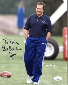 BILL BELICHICK HAND SIGNED 8x10 PHOTO NEW ENGLAND PATRIOTS TO KEVIN JSA - Picture 1 of 1