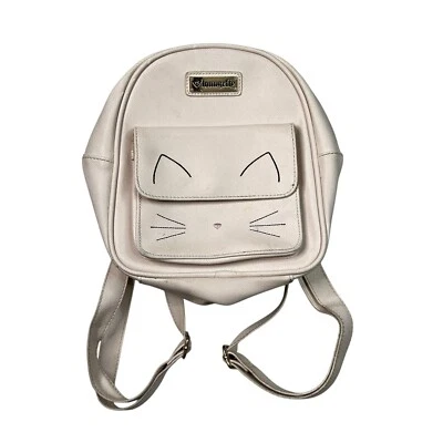 Loungefly Cat Face Mini Backpack Embroidered OG Heart Logo FLAW Pastel Pink - Image 1 of 4