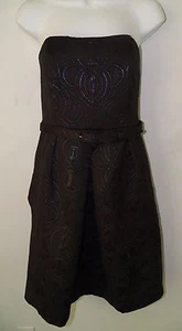 Edición Limitada, Vestido, Negro, Sin tirantes, Talla 8, Patrón Geométrico/Brillo Plateado - Imagen 1 de 6