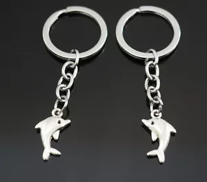 2x PCS Cute Dolphin Charm Pendant Keychain Key Chain Ocean Sea Whale Lover Gift - Picture 1 of 10