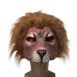 Masquerade Lion King Head Mask Halloween Party Latex Animal Costume Prop - Picture 1 of 9