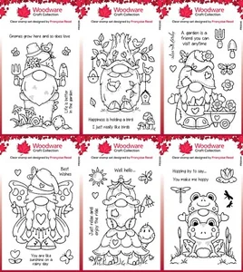 Estampillas transparentes de carpintería - gnomos de jardín de Francoise leer - expresión creativa - Imagen 1 de 58