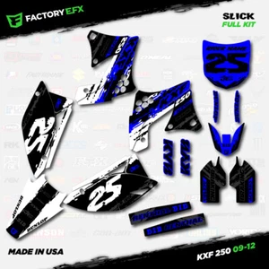 White & Blue Slick Racing Graphic Kit fits 09-12 Kawasaki Kxf250 Sticker Kxf 250 - Foto 1 di 5