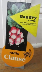 French 1960s Gardening Agricultural Advertising Sign, Radis Radishes Gaudry - Picture 1 of 3