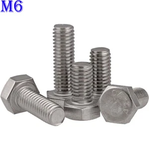 M6 x 1,0 Edelstahl Sechskantkopfschrauben Vollgewinde Sechskantkappe Schrauben A2-70 DIN 933 - Bild 1 von 12