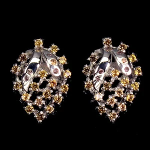 Sommer 925 Silber Ohrringe Rund Gelb Saphir Natürlicher Edelstein Schmuck - Bild 1 von 9