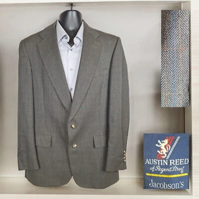 Austin Reed Sport Coat Blazer Mens 42L Brown Windowpane Half Lined - Image 1 of 4