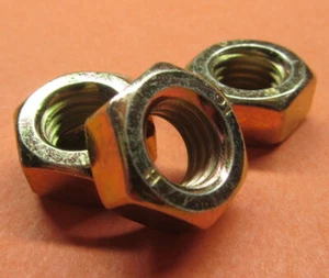 Zinc Yellow, Metric Hex Nut,  DIN 934 Class 10 Steel, RH,  M14 x 2mm, 10 Pcs - Picture 1 of 10
