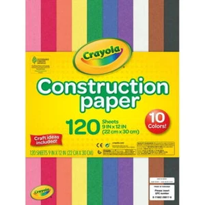 Crayola Construction Paper, 120 Pgs, School Supplies for Kindergarten, 10 Colors - Picture 1 of 5