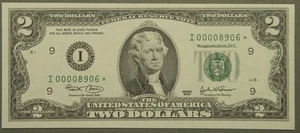 2003 U.S. $2 United States Note Very Low Serial Number Star Minneapolis CU - Picture 1 of 2