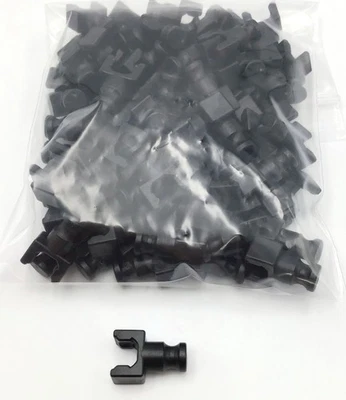 Lote de piezas de repuesto de construcción estándar K'NEX 80 clips negros con extremo de varilla Foto 1 de 4
