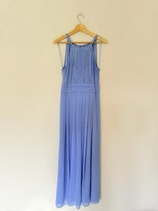 Hobbs Dress Size 10 Blue Maxi Long Halter Sleeveless Wedding Guest Occasion - Picture 1 of 10