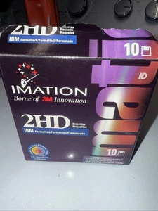 Disquetes Imation 2DD 3,5"" IB Formateados 720KB, Etiquetas, Nuevo 10 CT Caja Abierta - Imagen 1 de 6