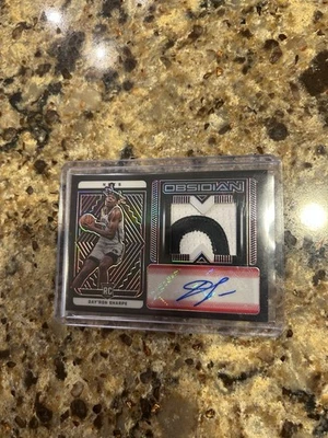 2021/22 Panini Obsidian Patch Red Auto Autograph /5 RC Rookie Day’ron Sharpe Net - Image 1 of 2