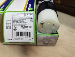 Leviton 2713 NEMA 30A 125/250V L14-30R, 3P, 4W, Locking Connector - Picture 1 of 2