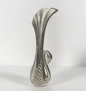 VINTAGE GODINGER SILVER PLATED ART DECO SWAN EWER VASE 7" TALL - Picture 1 of 5