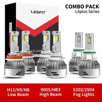 Combo LED Headlight Bulbs for Chevrolet Colorado 2015-2019 Hi+Lo Beam+Fog Lights - Image 1 of 4