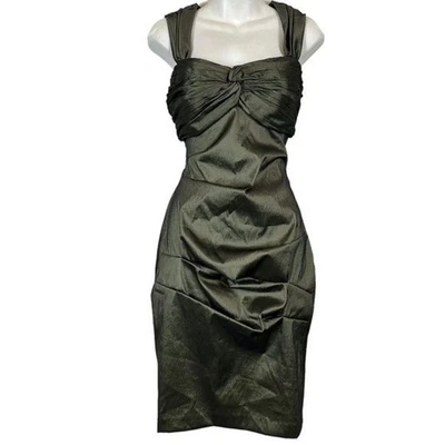 Cachet Womens Green Lined Babydoll Ruched Whimsigoth Sleeveless Party Dress 8 - Image 1 of 4