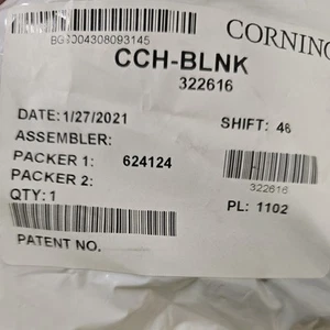 Corning CCH-BLNK CCHE Blanking Plate Black, New! - Afbeelding 1 van 2