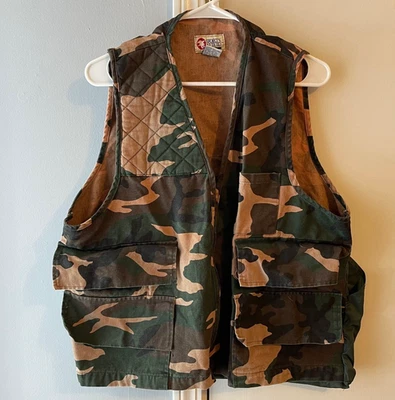 Vintage Sports Afield Camouflage Padded Hunting Shooting Vest Gamebag Men's XL - Image 1 of 4