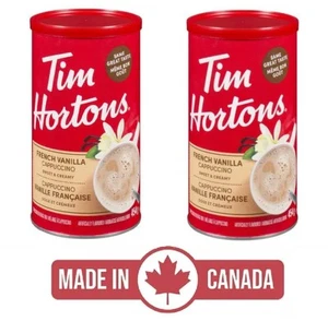 2-Pack Tim Hortons French Vanilla Cappuccino (454g) Dry Mix Can Made in Canada - Foto 1 di 2