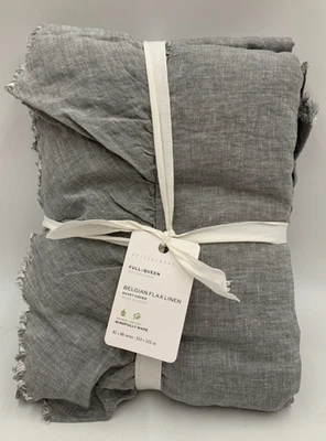 Edredón Pottery Barn Belga Lino Flecos Volantes Flagstone Full Queen #7250D Foto 1 de 2