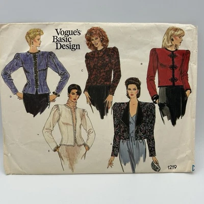 Chaqueta para mujer forrada años 80 patrón Vogue 1219 talla 10 Foto 1 de 4