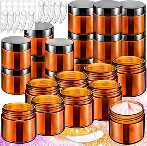 16 Pack 2oz Amber Plastic Jars - Picture 1 of 7