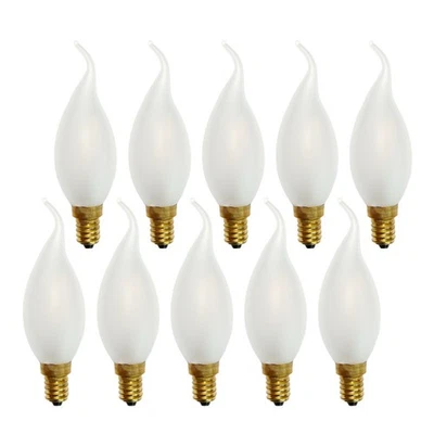 10 x LED Filament Windstoß Kerze 4W = 40W E14 MATT extra warmweiß 2200K DIMMBAR - Bild 1 von 4