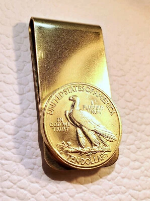 1908-1933 U.S. Gold Indian Head $10 American Eagle Unique Coin Money Clip + Box! - Image 1 of 4