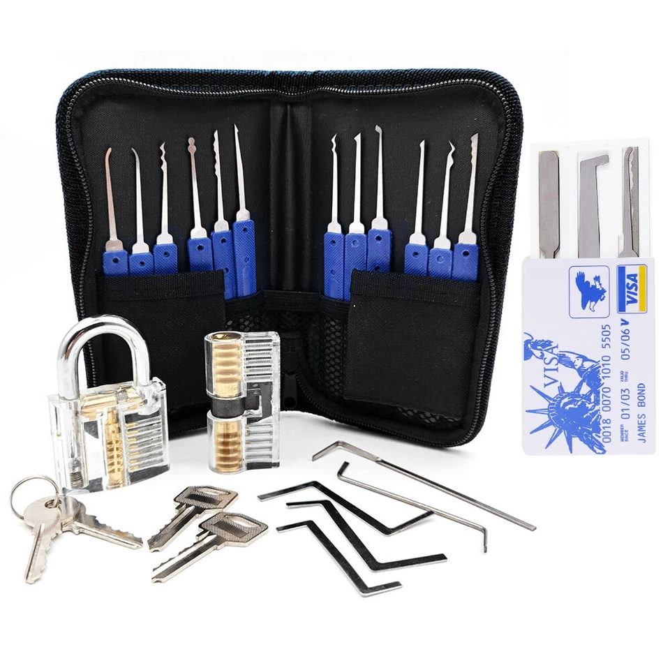 Lockpicking 28-Teiliges Einzelhakenschloss Set Transparent Trainingsschlössern~ - Bild 1 von 4