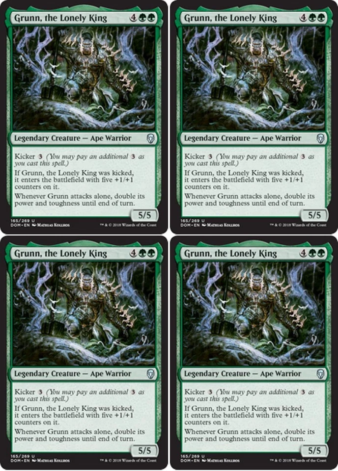 MTG - 4x GRUNN, THE LONELY KING - Dominaria (U) - Image 1 of 1