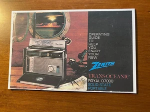 Zenith Transoceanic D7000, D7000-1 User Manual  (Reprint) - Picture 1 of 2