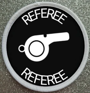 3 Inch Referee Iron / Sew on Patch Badge Kit Uniform Whistle Sport - Picture 1 of 1